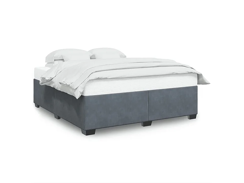 Lit adulte Gris foncé 200 x 200 cm Velours FR19095