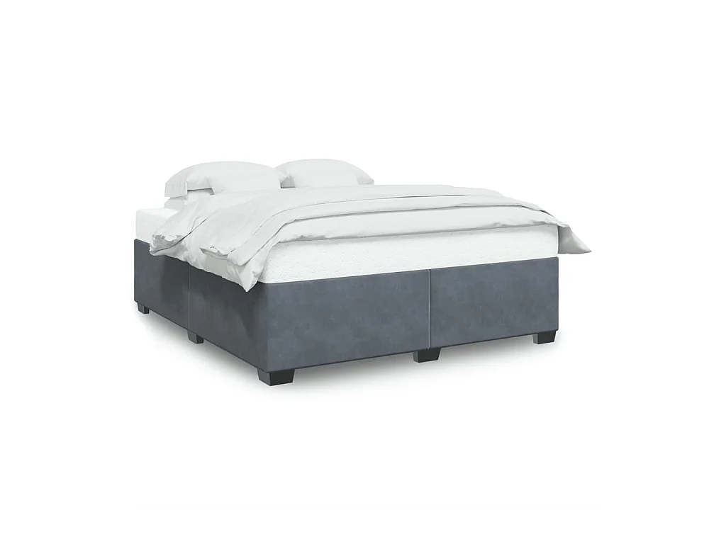 Cama para adulto - de terciopelo gris oscuro 180x200 cm ES962419