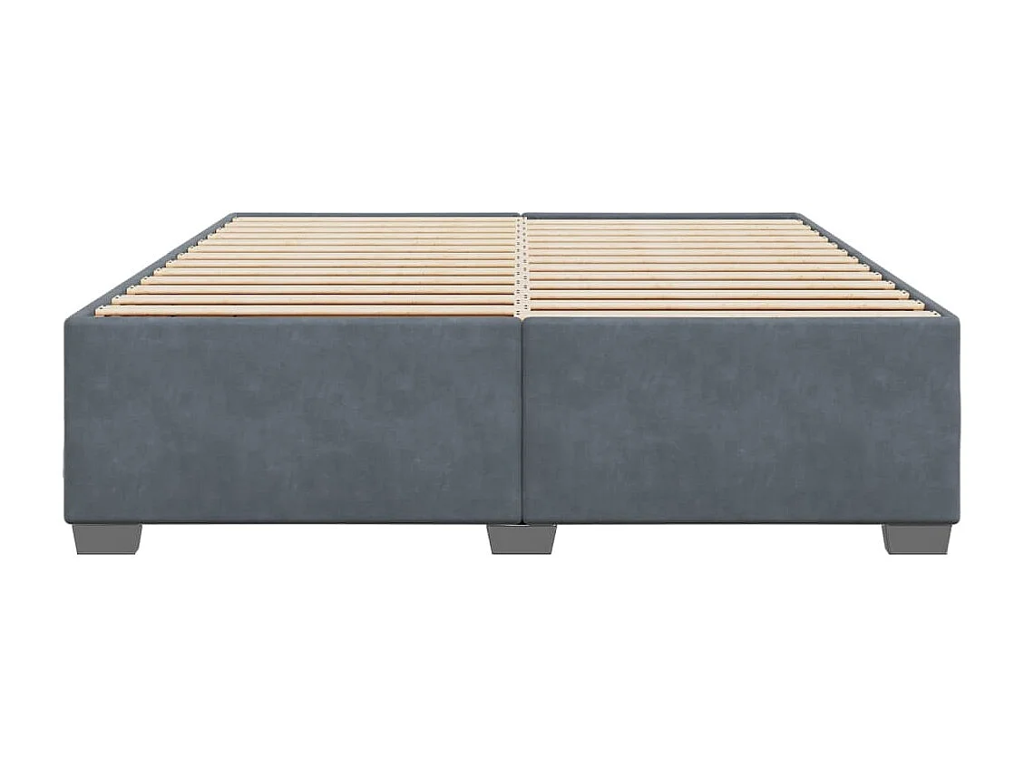 Cama - 200x200 cm veludo cinzento-escuro PT686658