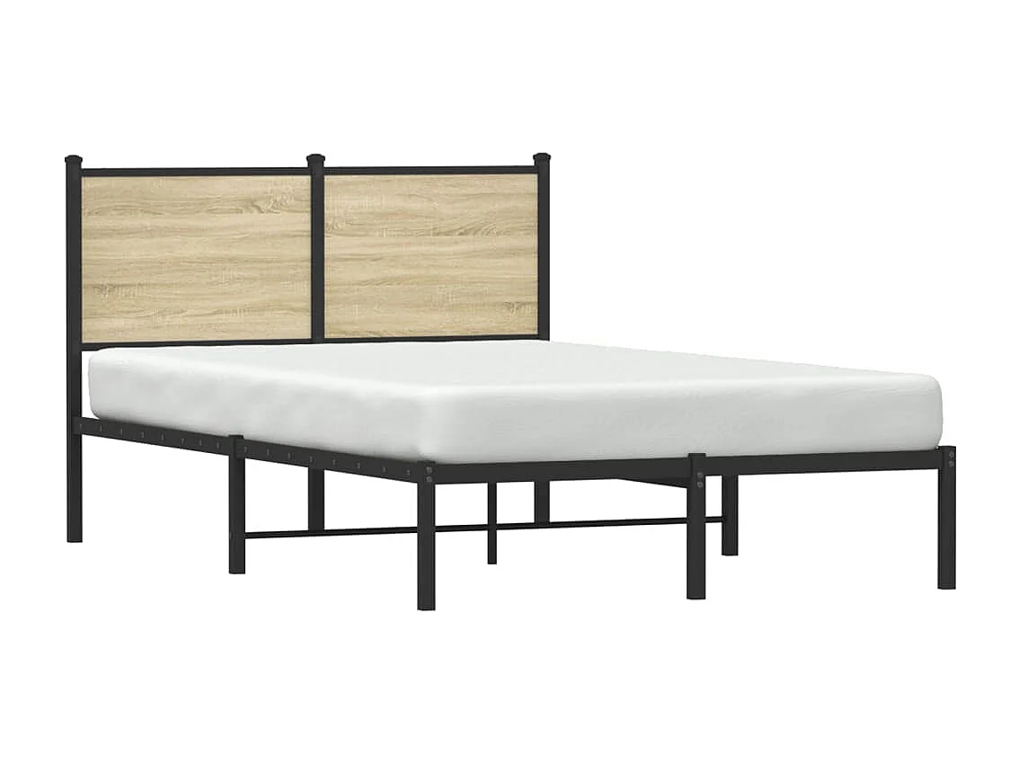 Lit adulte en métal avec tête de lit chêne sonoma 120x200 cm FR819773