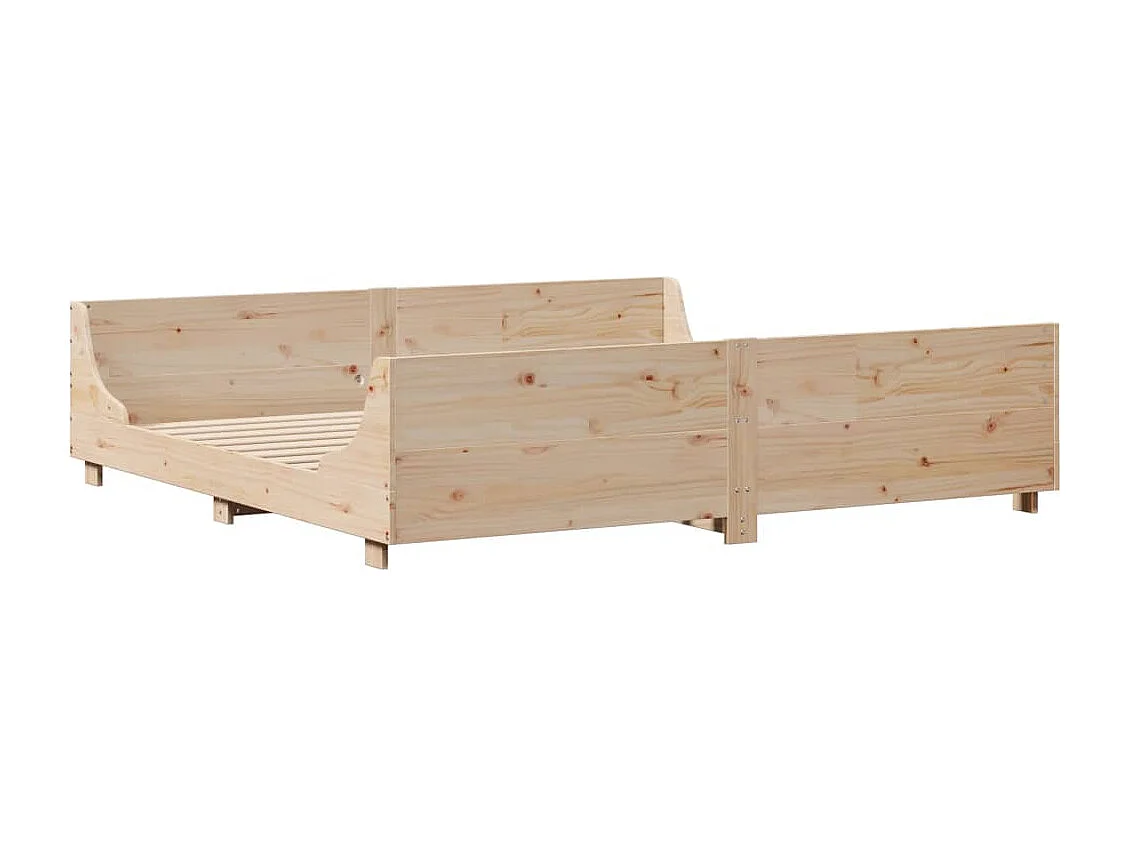 Lit adulte avec tête de lit 180x200 cm bois de pin massif FR190196