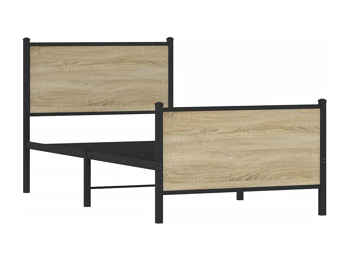 Cama - 90x190 cm, sem colchão metal carvalho sonoma PT291671
