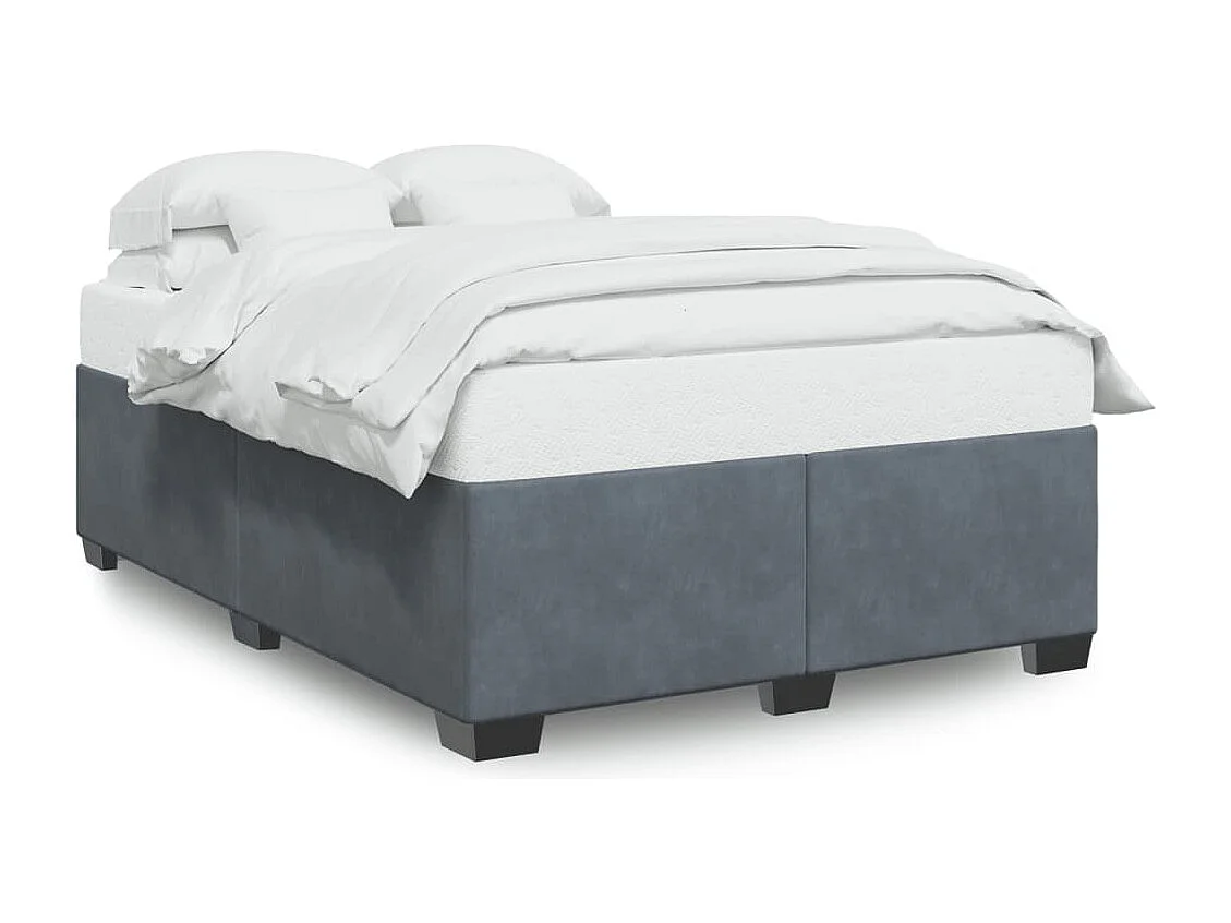 Bedframe fluweel mørkegrå 140x190 cm BE924625