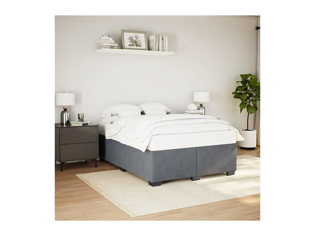 Lit adulte Gris foncé 140x190 cm Velours FR14790