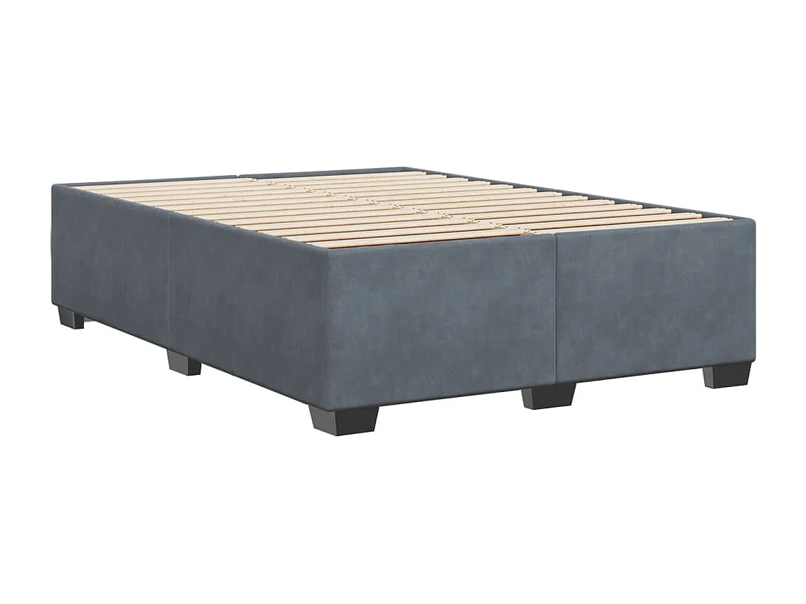 Lit adulte Gris foncé 140x190 cm Velours FR14790