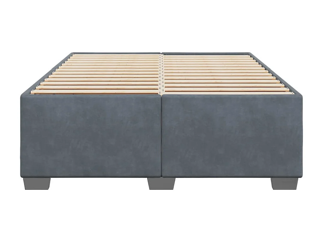 Lit adulte Gris foncé 140x190 cm Velours FR14790