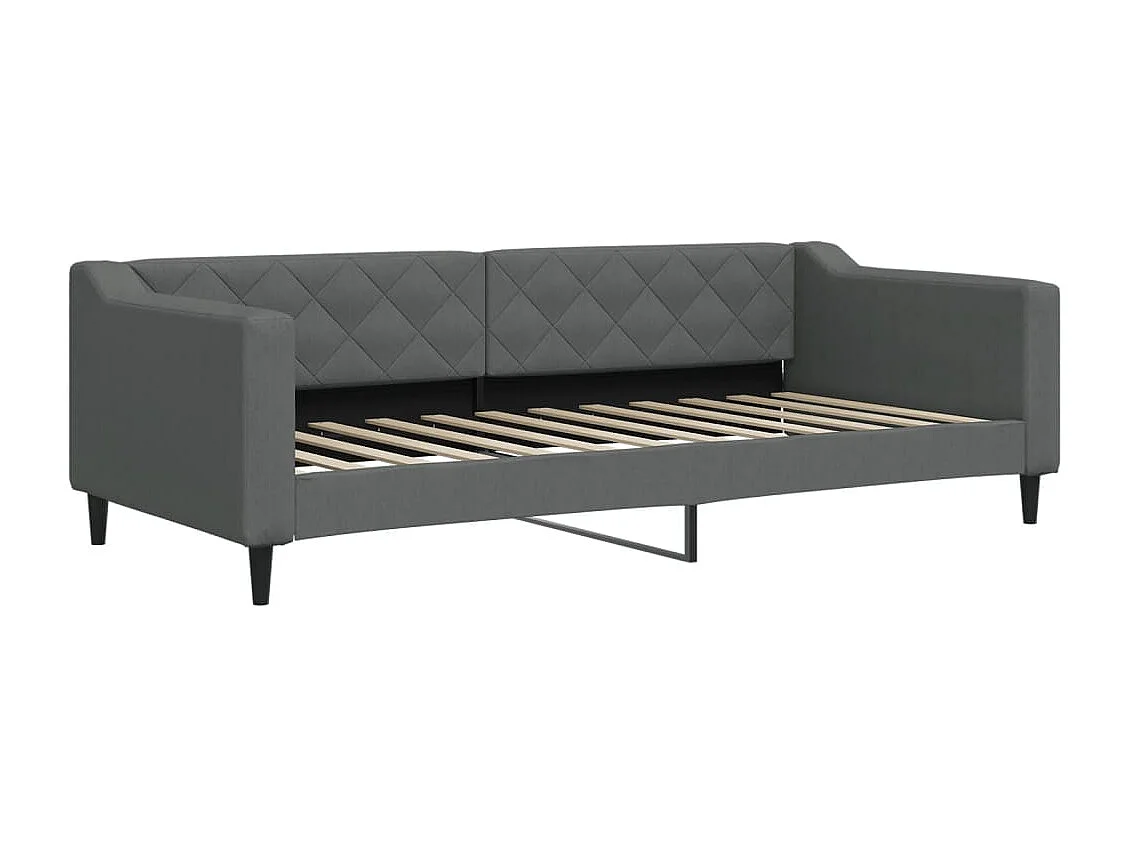 Slaapbank onderschuifbed en lades 90x200 cm stof donkergrijs BE441347