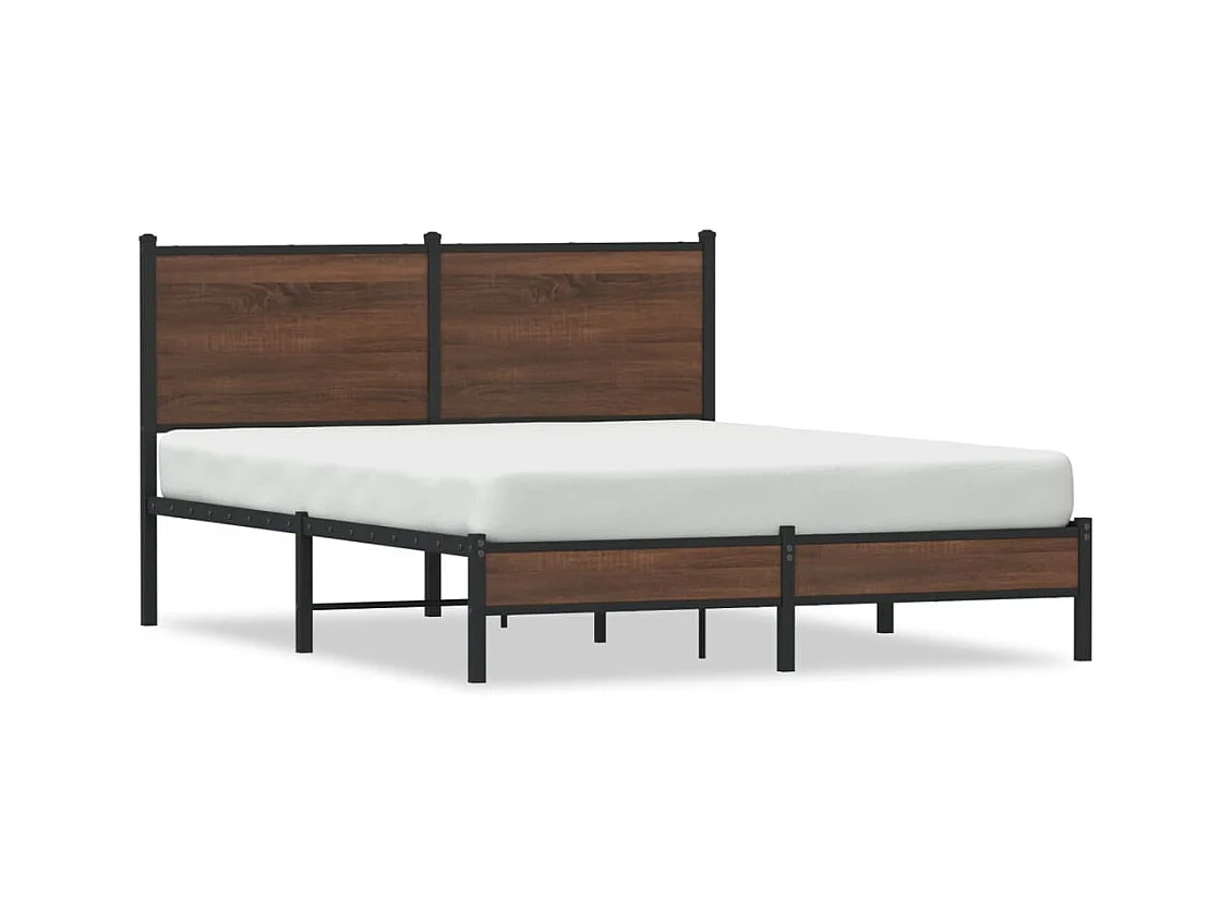 Cama para adulto - sin colchón metal marrón roble 150x200 cm ES569600