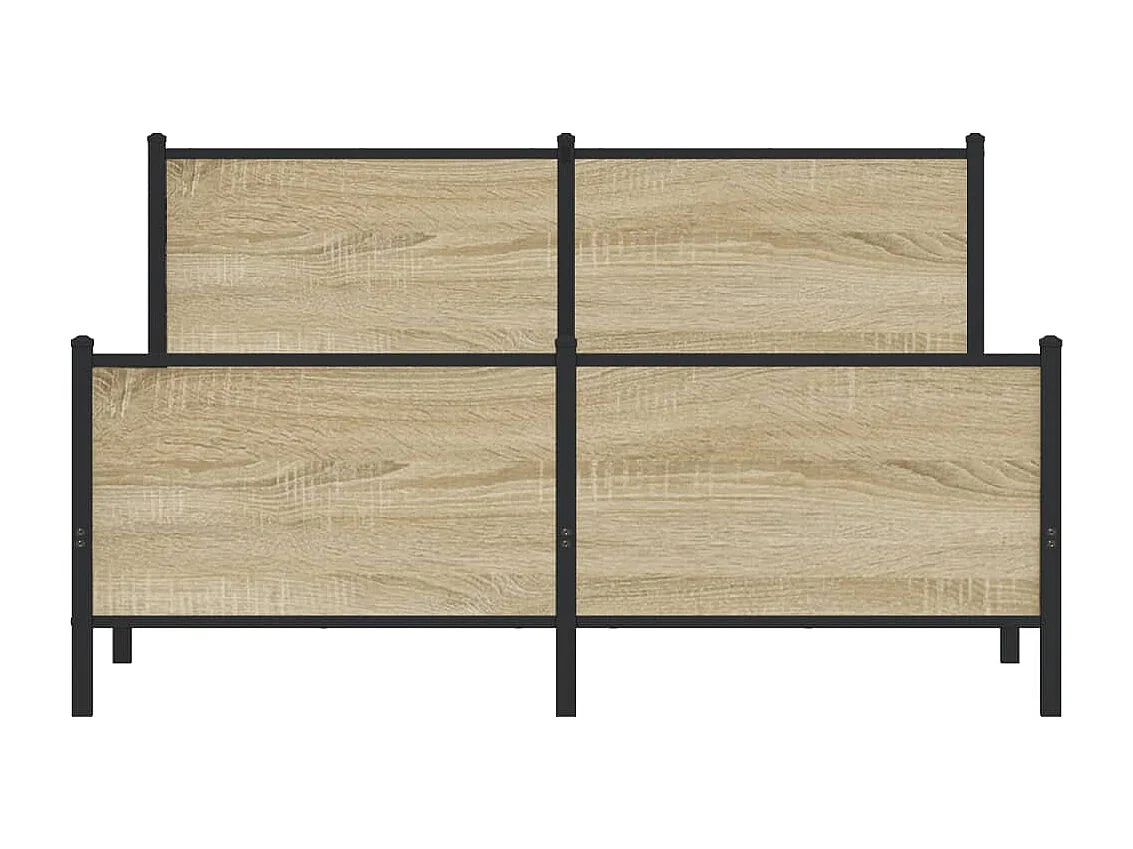 Lit adulte métal avec tête de lit et pied de lit 137x190 cm FR355582