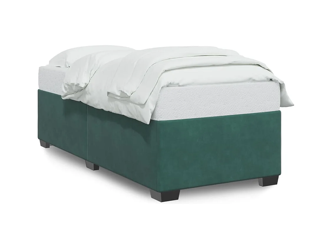 Lit adulte Vert foncé 90x200 cm Velours FR15518