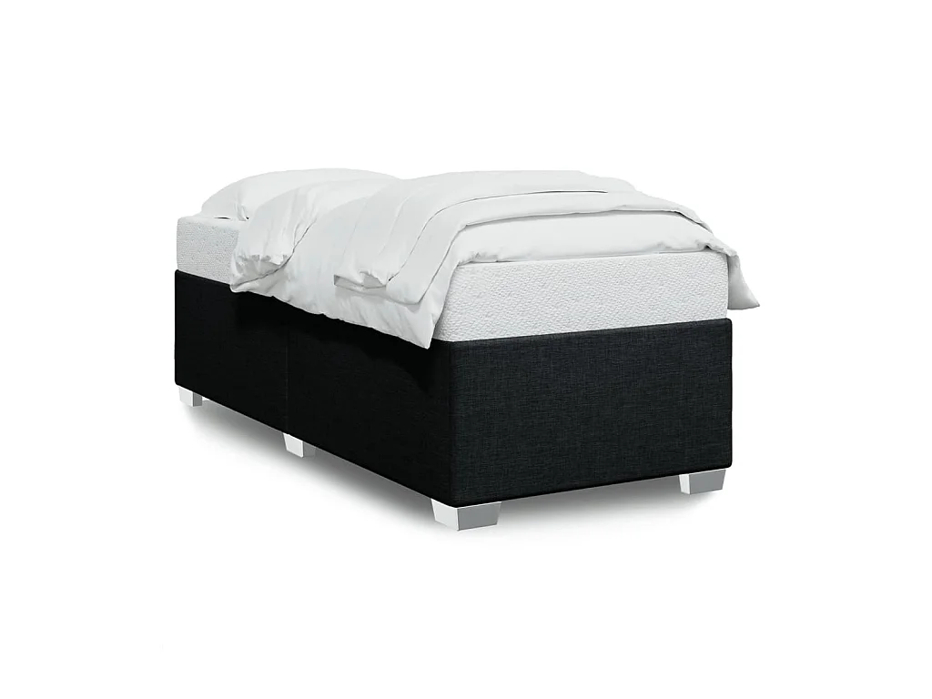 Lit adulte Noir 90x190 cm Tissu FR54052