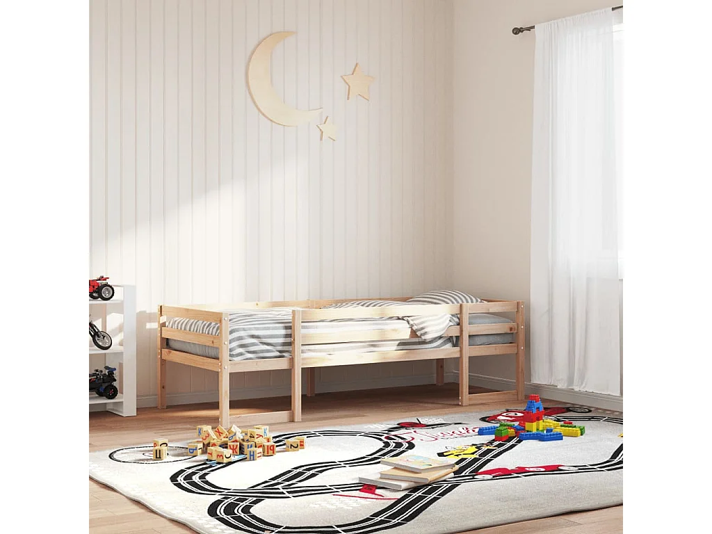 Lit adulte pour enfants 90x200 cm bois de pin massif FR59449