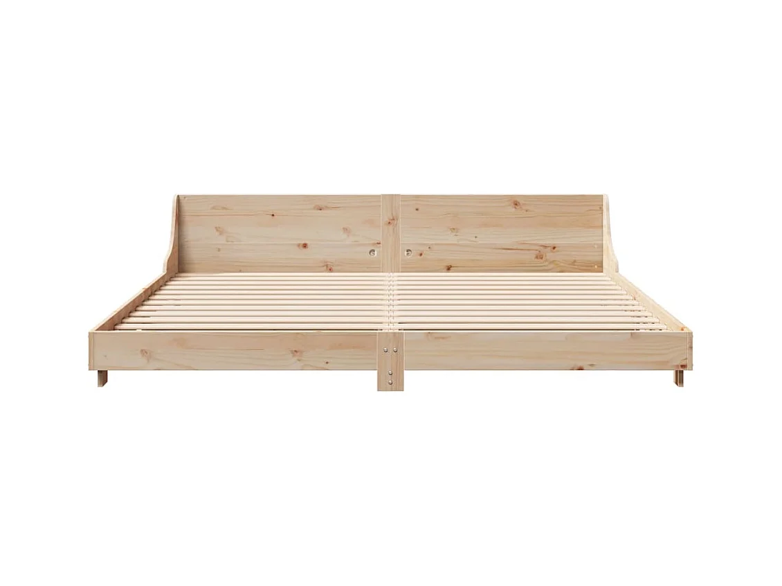 Lit adulte avec tête de lit 180x200 cm bois de pin massif FR132123