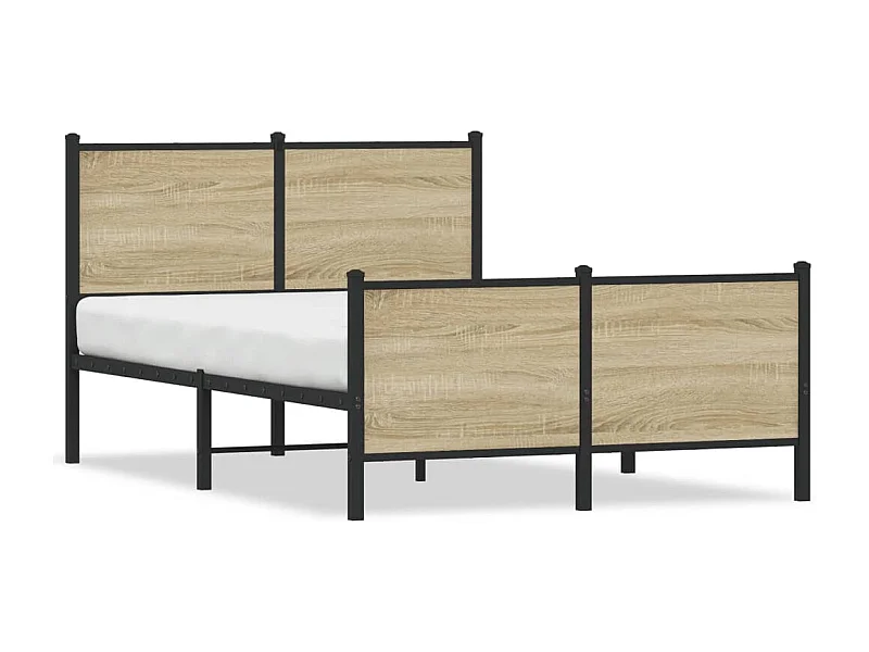 Cama - 120x200 cm, sem colchão metal carvalho sonoma PT629362