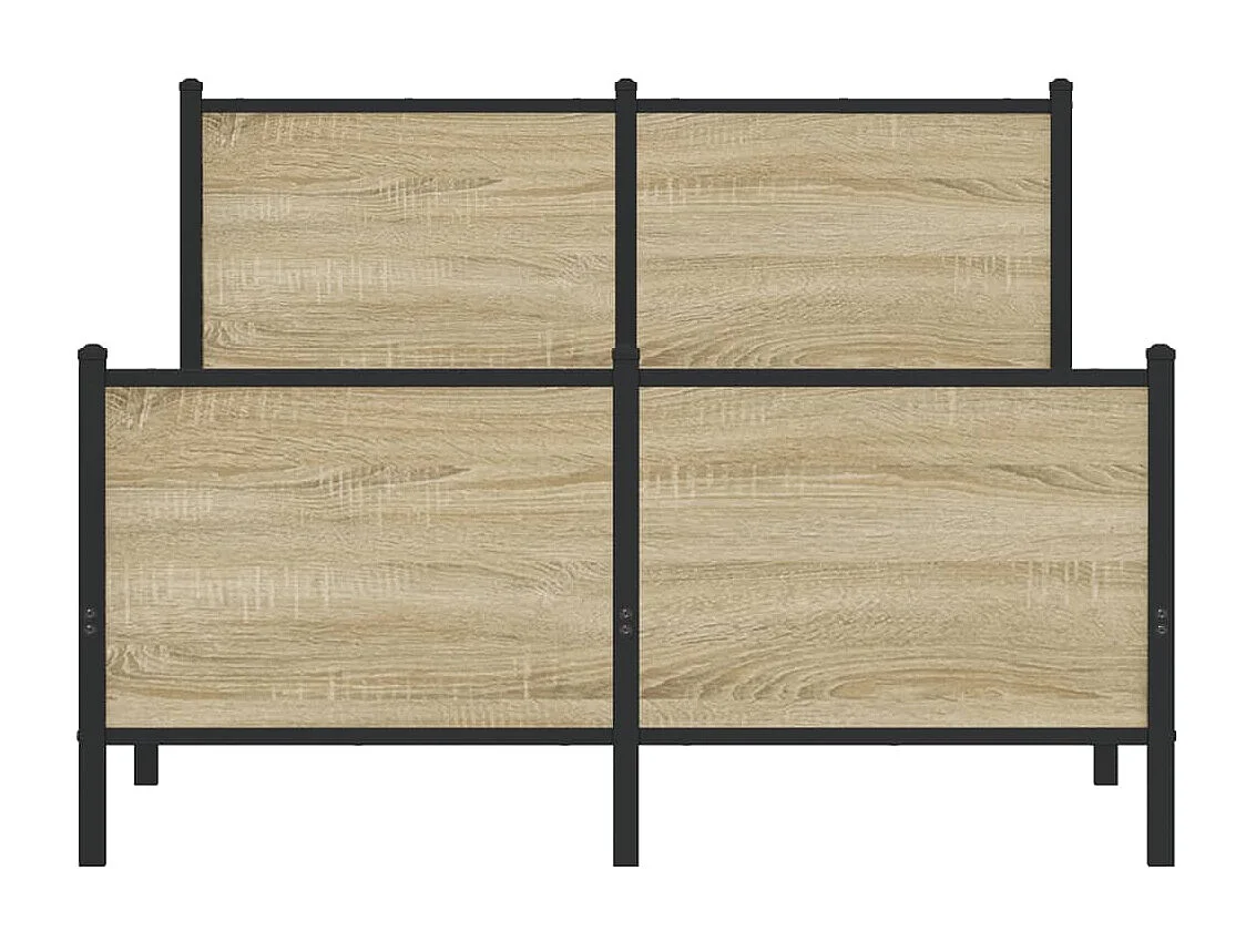 Lit adulte métal avec tête de lit et pied de lit 120x200 cm FR126243