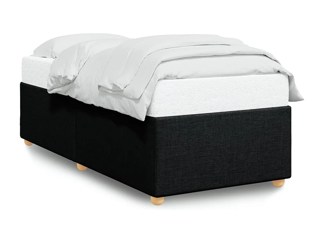 Lit adulte Noir 100x200 cm Tissu FR96580