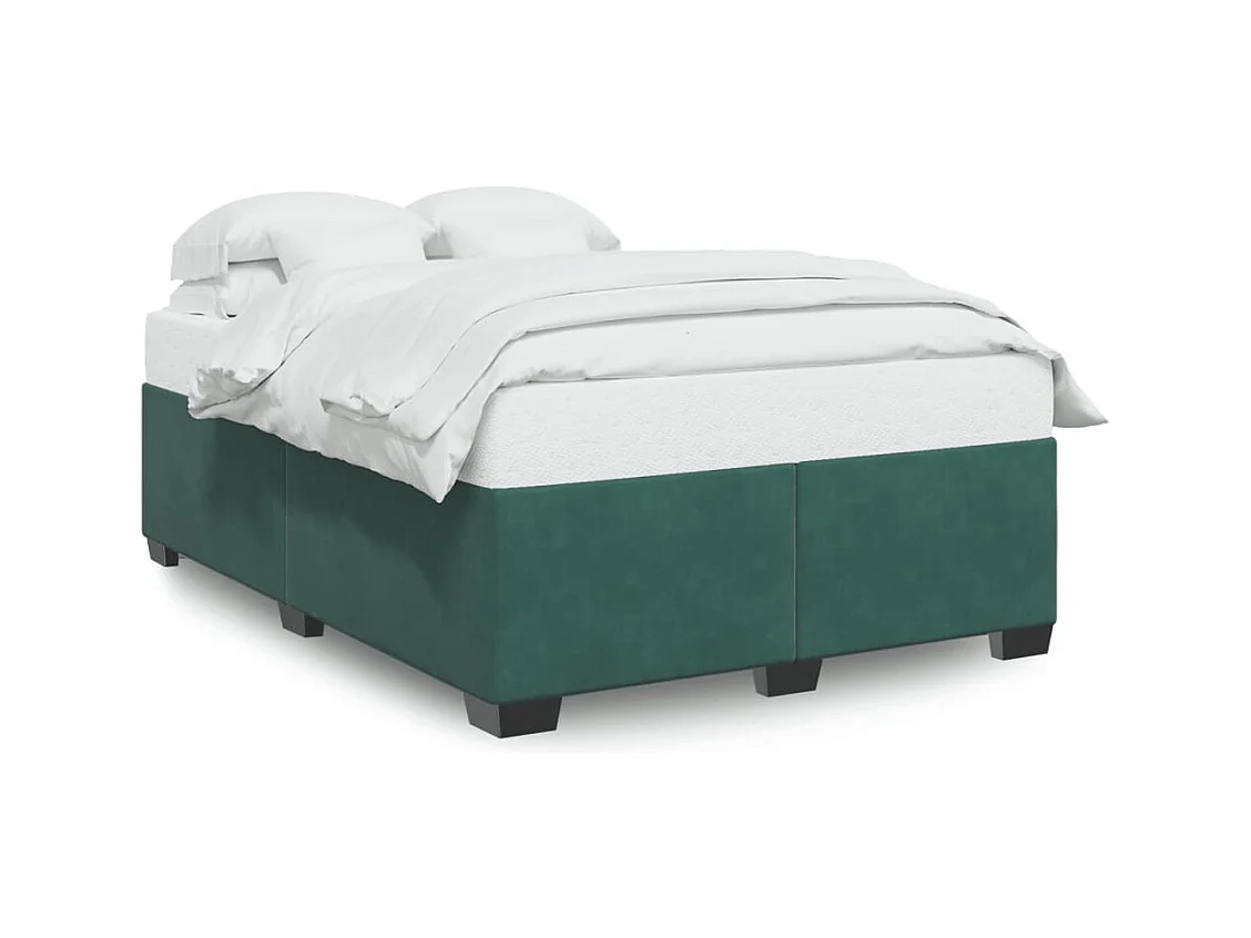 Lit adulte Vert foncé 140x200 cm Velours FR32607