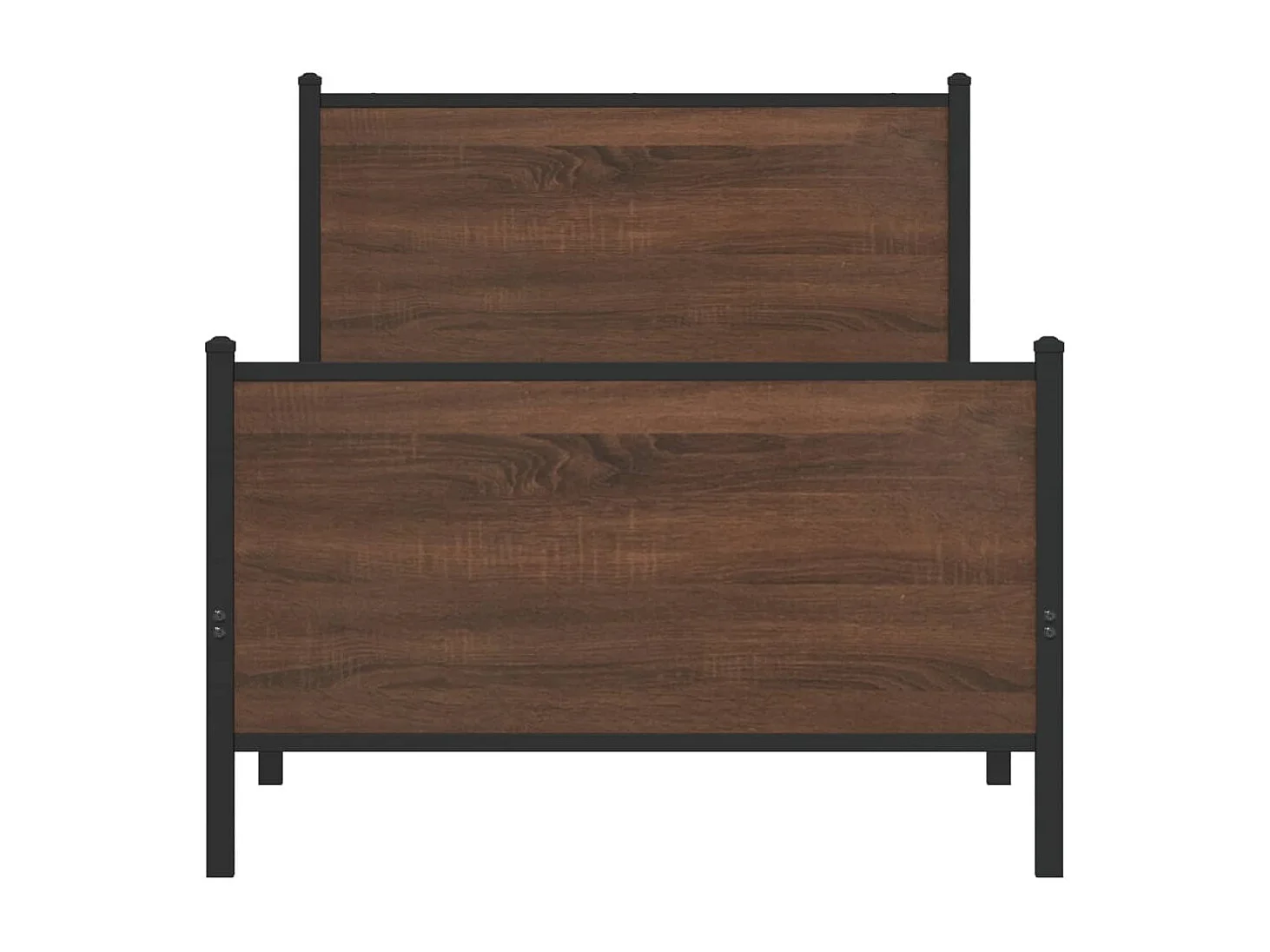 Lit adulte métal avec tête de lit et pied de lit 90x200 cm FR583781