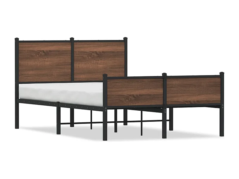 Cama - 120x190cm, sem colchão metal carvalho castanho PT398367