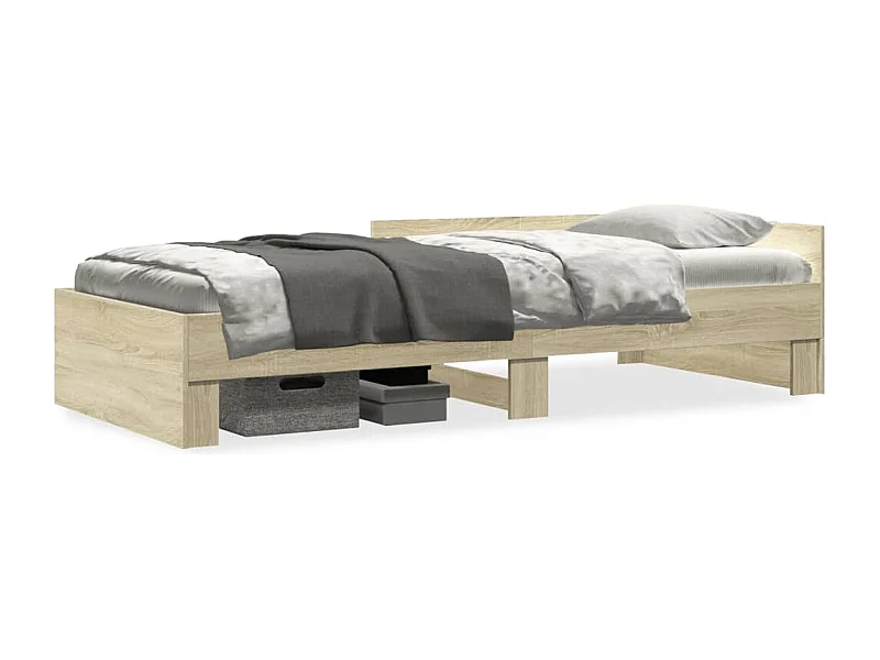 Bedframe bewerkt hout sonoma eikenkleurig 90x200 cm BE251703