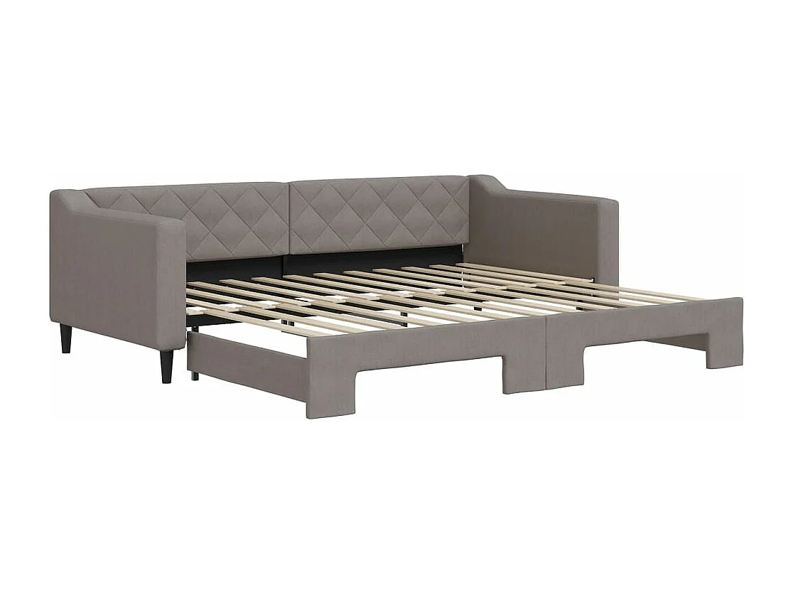 Lit gigogne - 90x200 cm taupe tissu FR86618