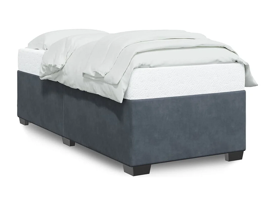 Lit adulte Gris foncé 100 x 200 cm Velours FR38409