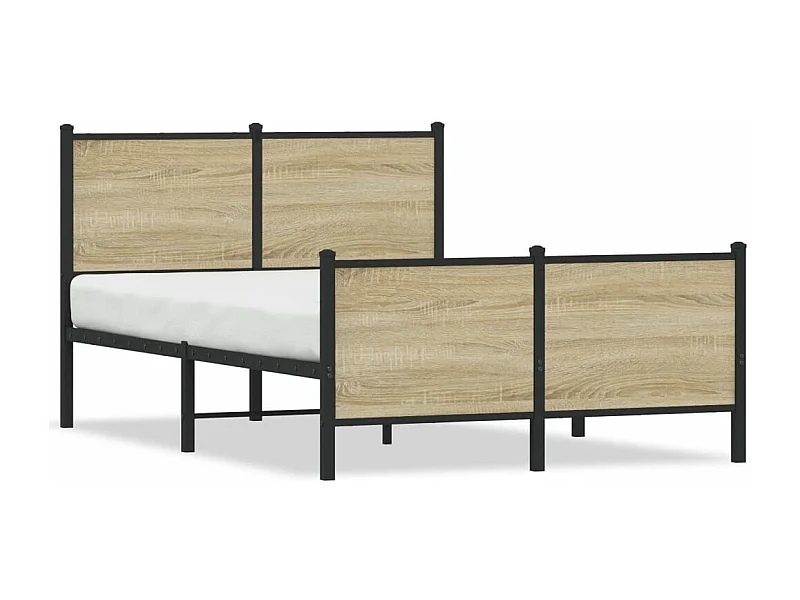 Cama - 120x190 cm, sem colchão metal carvalho sonoma PT592569