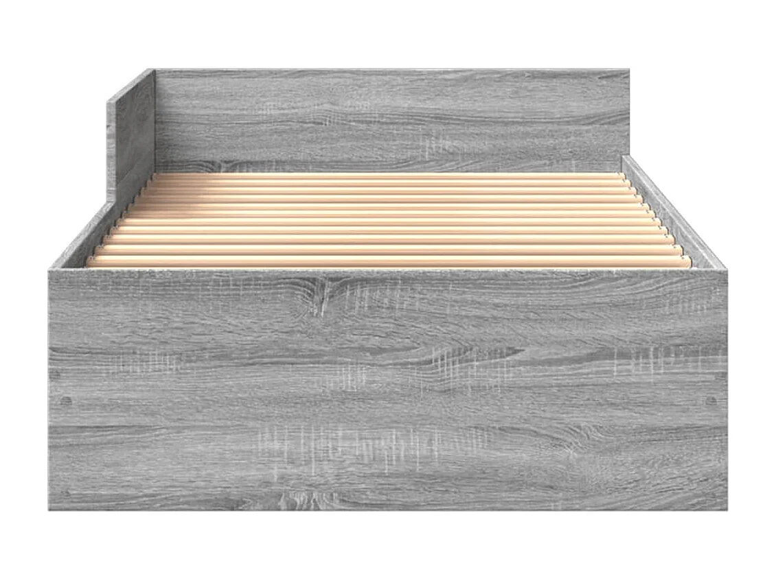 Lit adulte sonoma gris 90x190 cm bois d'ingénierie FR60658