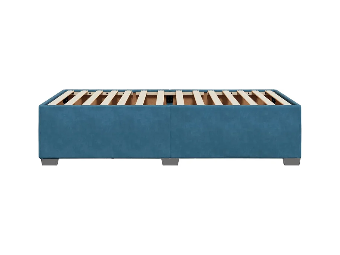 Lit adulte bleu 90x190 cm velours FR12745
