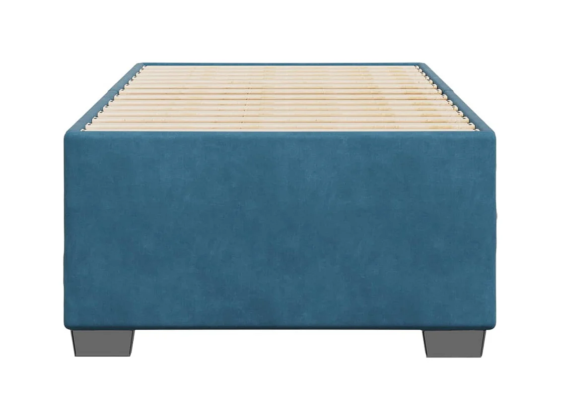Lit adulte bleu 90x190 cm velours FR12745