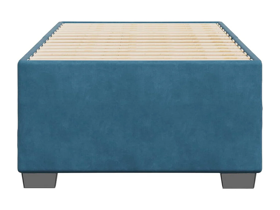 Lit adulte bleu 90x190 cm velours FR12745
