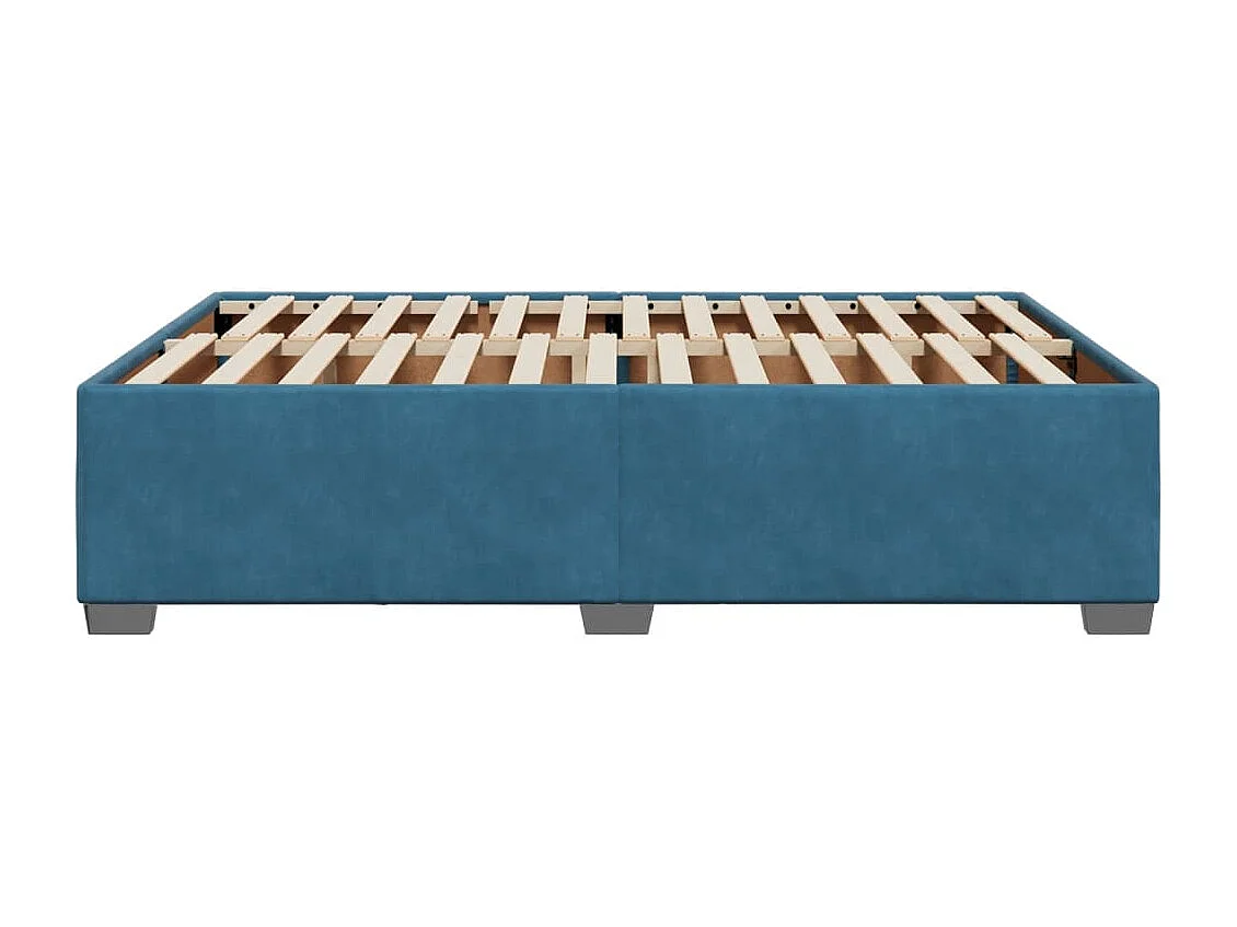 Lit adulte bleu 140x190 cm velours FR60785
