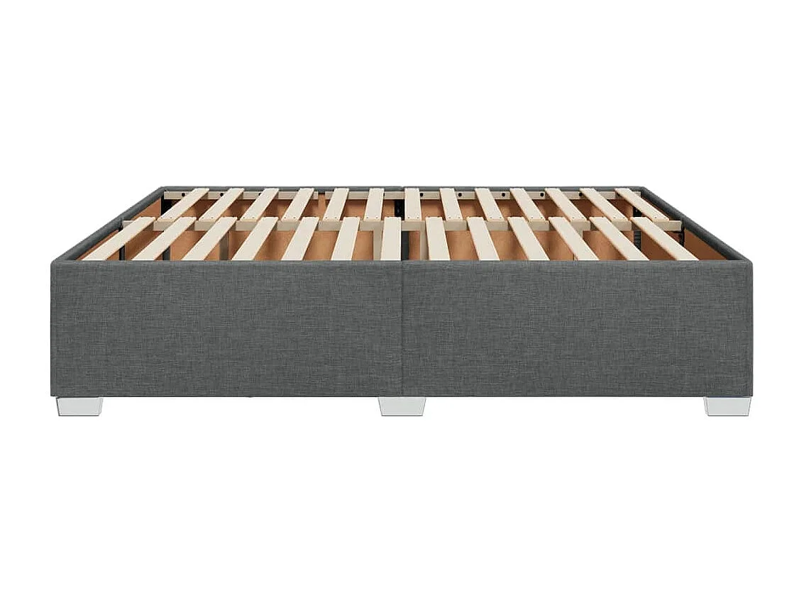 Lit adulte Gris foncé 200 x 200 cm Tissu FR49287