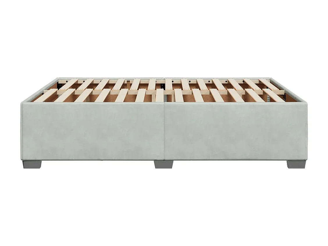 Cama para adulto - de terciopelo gris claro 160x200 cm ES148778