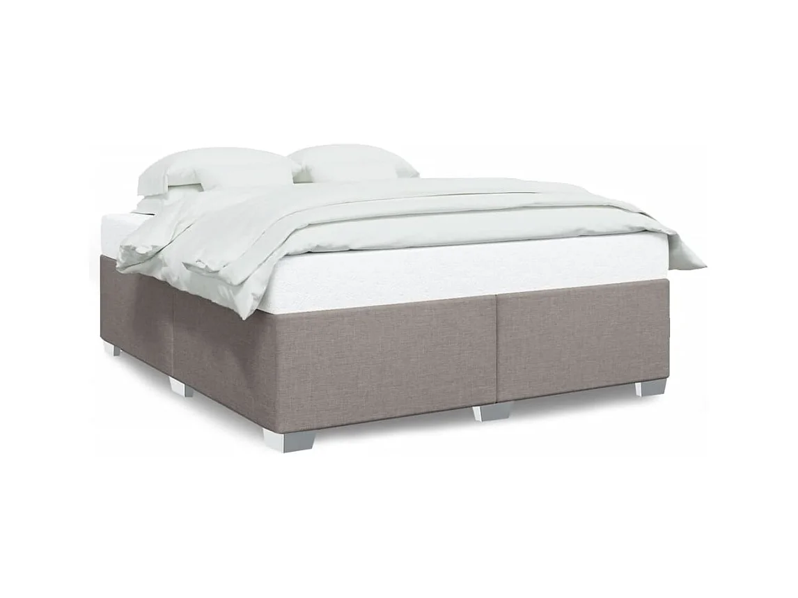 Lit adulte Taupe 200x200 cm Tissu FR18393