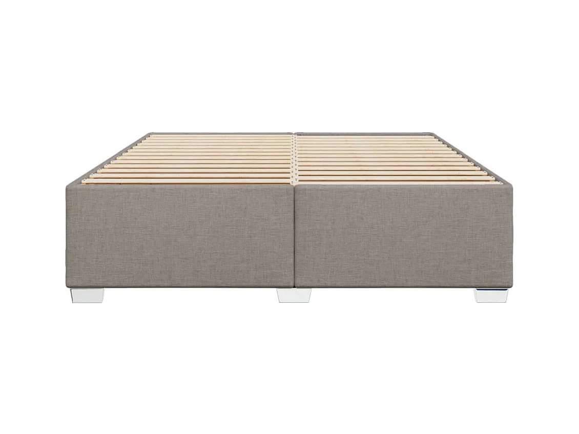 Cama sin colchón tela gris taupe 200x200 cm ES507218