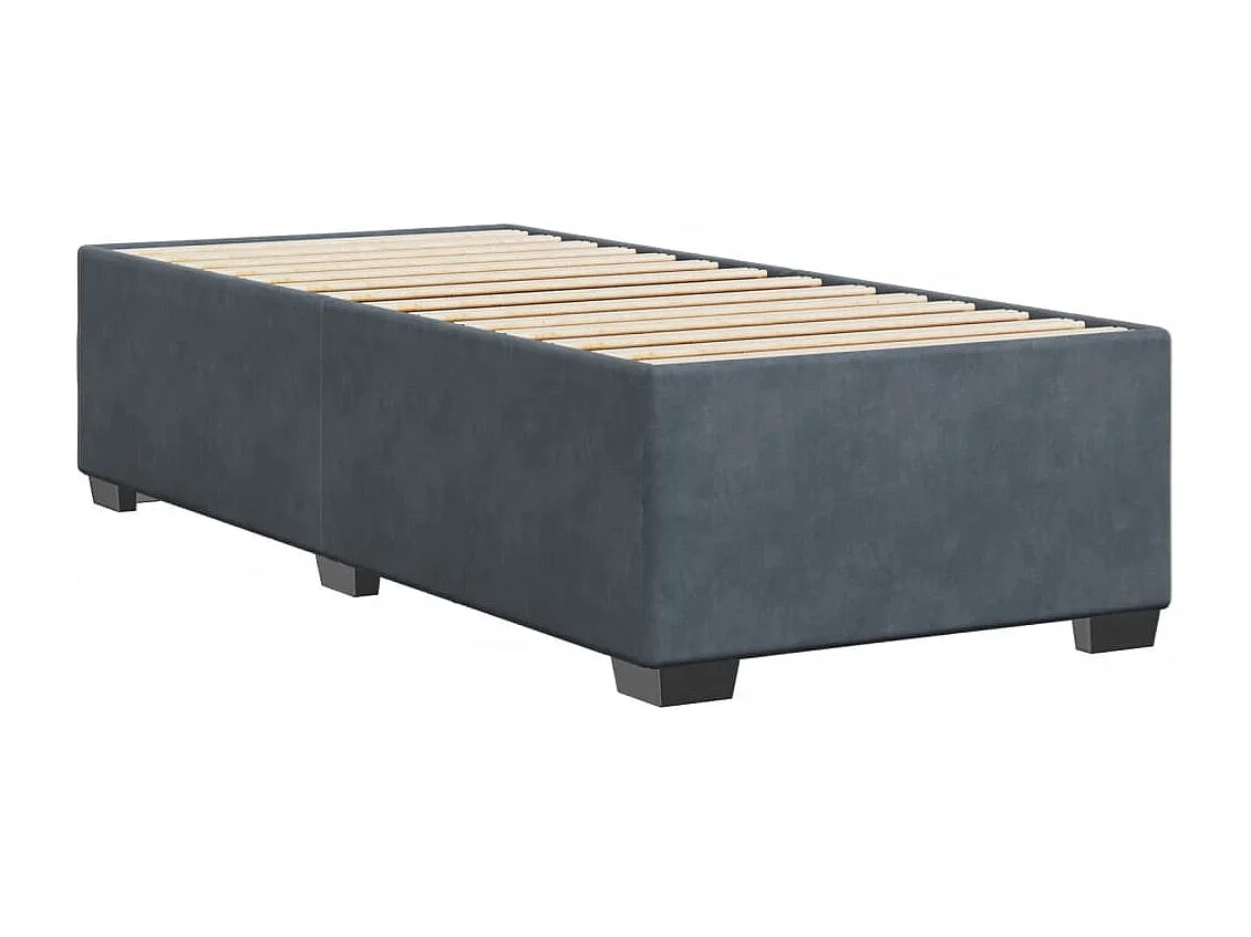 Bedframe fluweel donkergrijs 80x200 cm BE594924