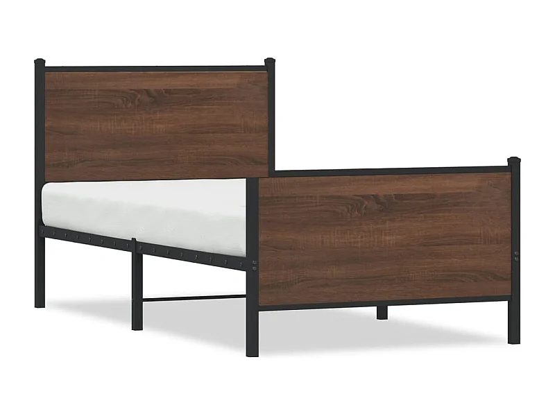 Cama - 90x190 cm, sem colchão metal carvalho castanho PT704151