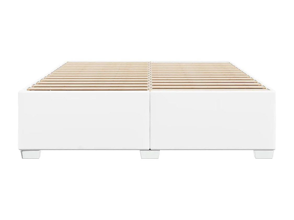 Lit adulte Blanc 200x200 cm Similicuir FR82774