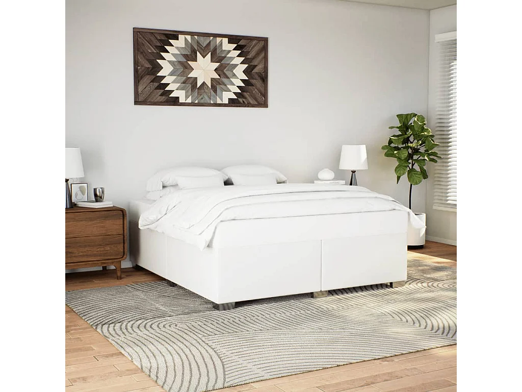 Bedframe kunstleer wit 200x200 cm BE360993