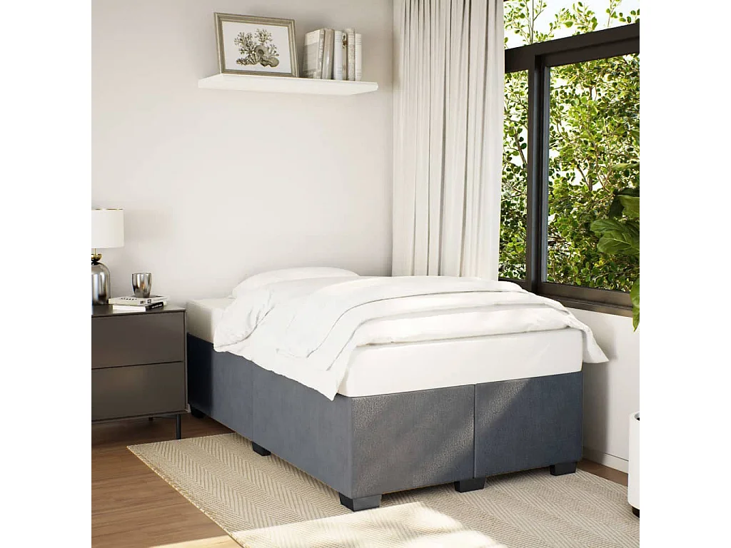 Lit adulte Gris foncé 120x200 cm Velours FR70078