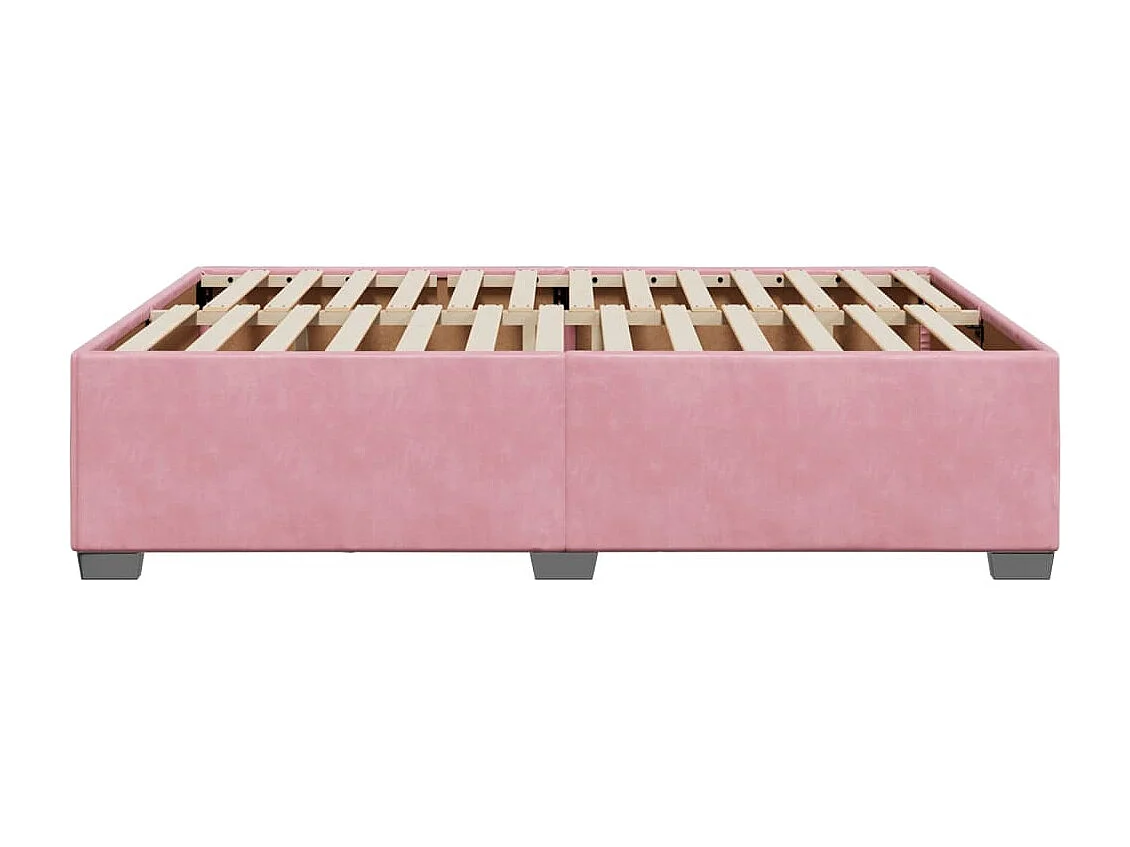Lit adulte Rose 140x190 cm Velours FR11560