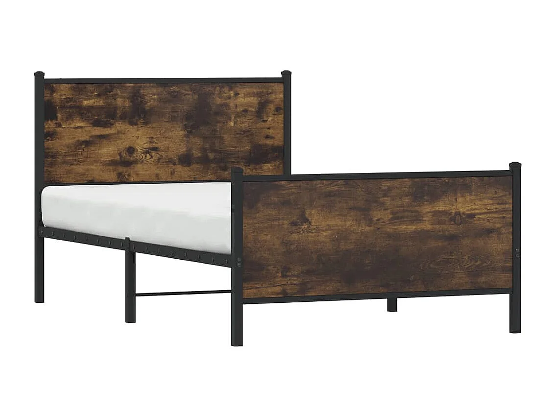 Cama - 100x190 cm, sem colchão metal carvalho fumado PT816208