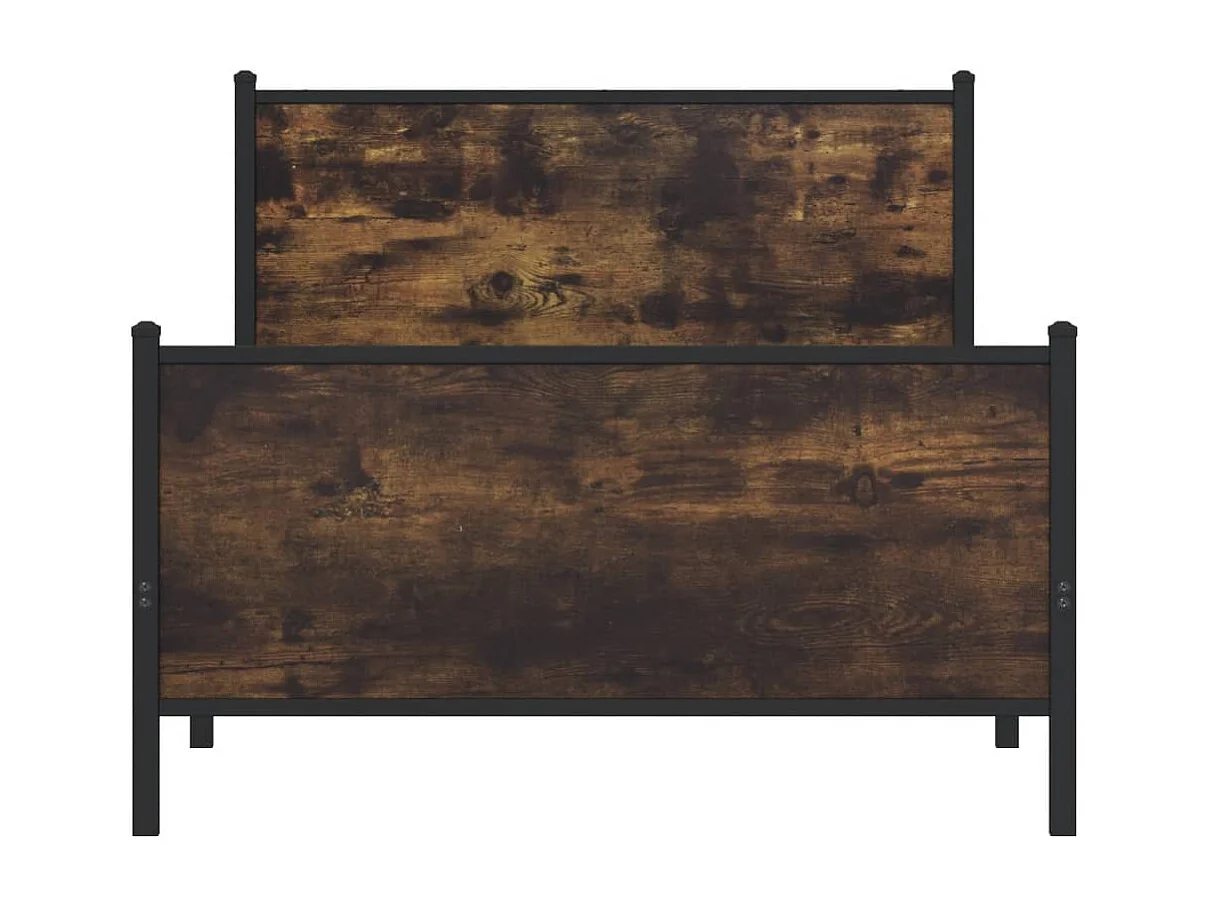 Cama - 100x190 cm, sem colchão metal carvalho fumado PT816208