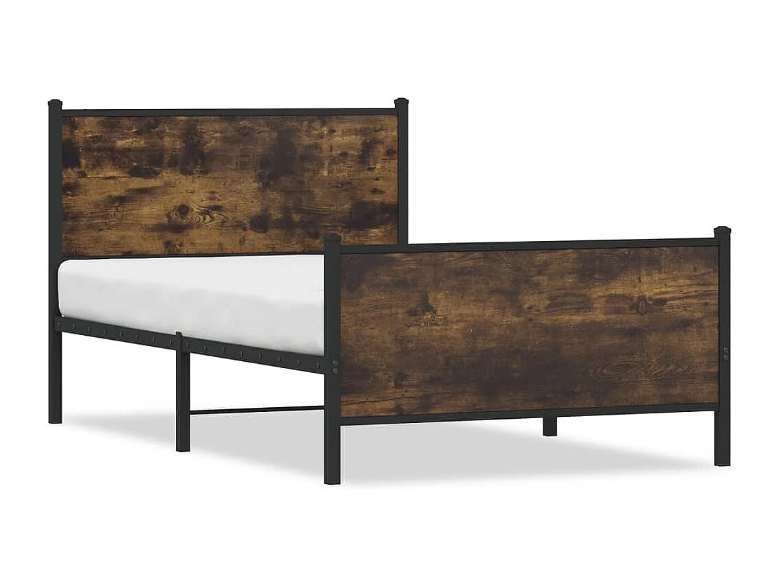 Lit adulte métal avec tête de lit et pied de lit 100x190 cm FR131651