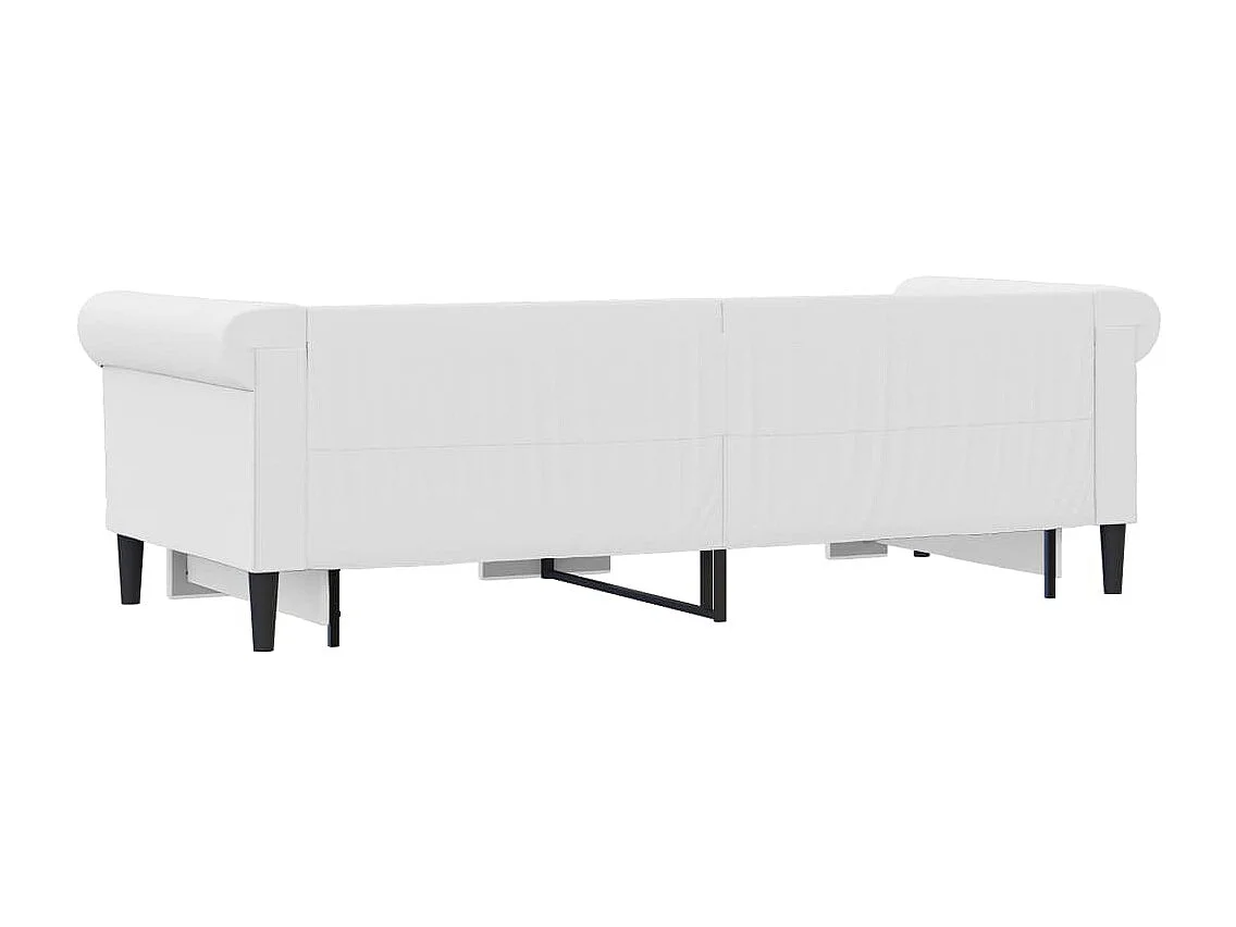 Sofá con cama nido cuero sintético blanco 90x200 cm ES782430