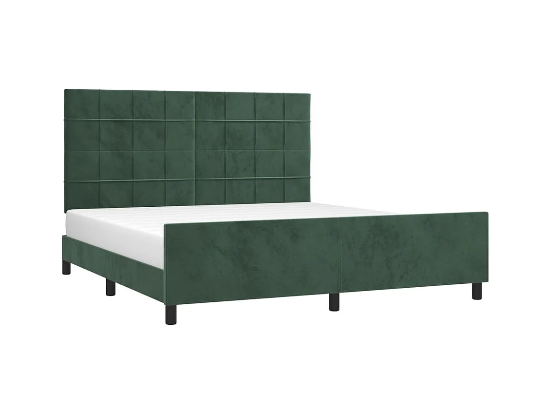 Lit adulte avec tête de lit Vert foncé 180x200 cm Velours FR649474