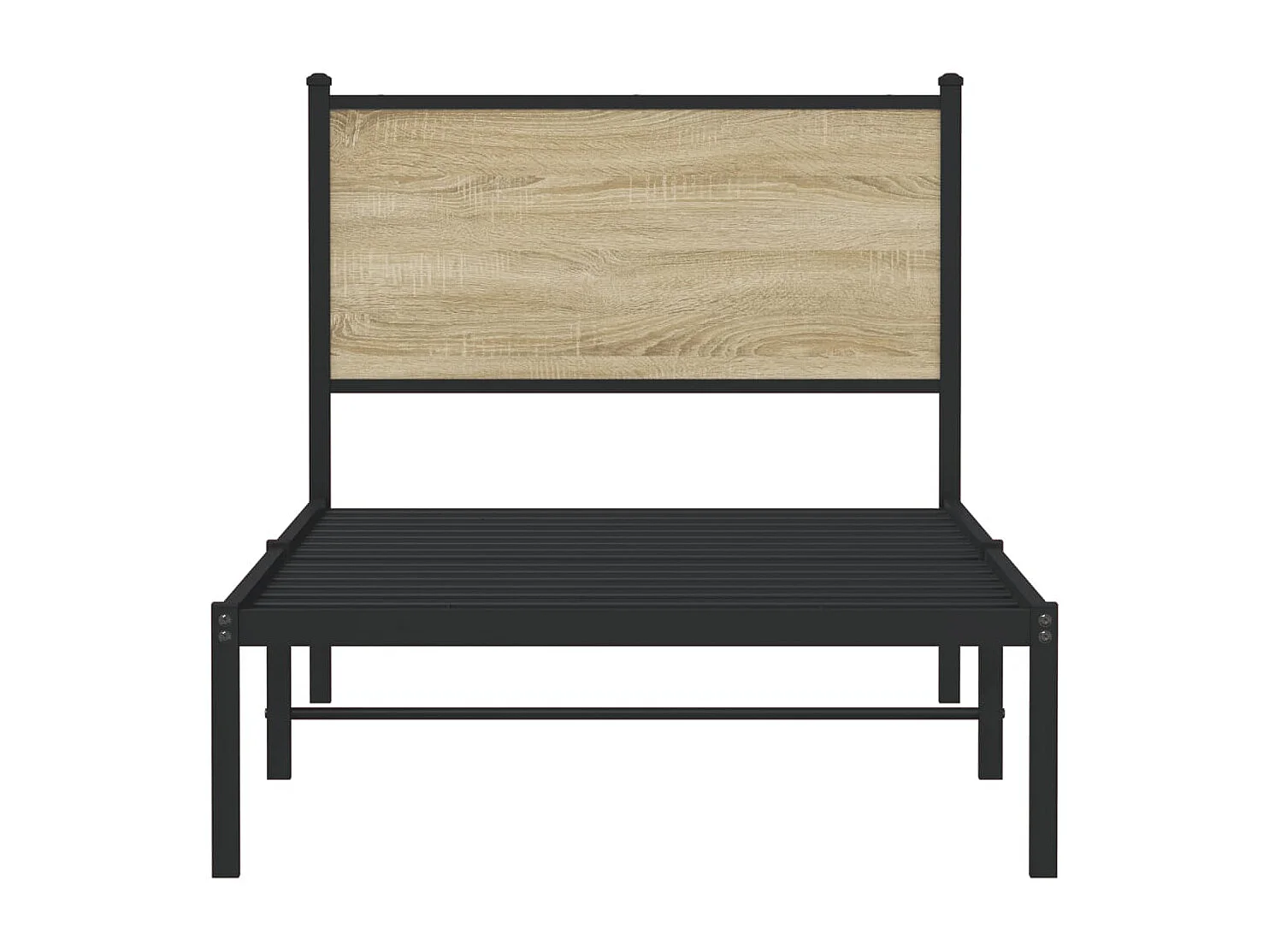 Lit adulte en métal avec tête de lit chêne sonoma 90x190 cm FR516333