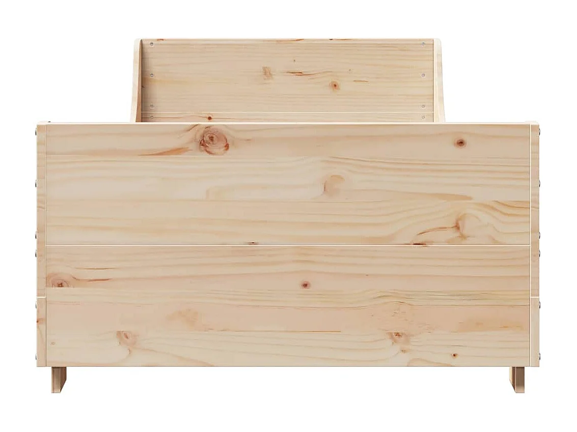 Lit adulte avec tête de lit 75x190 cm bois de pin massif FR817809