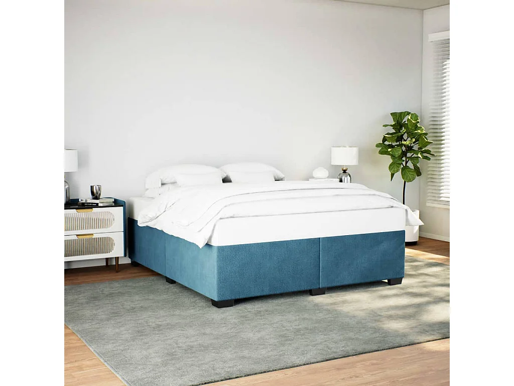 Cama - 180x200 cm veludo azul PT532229